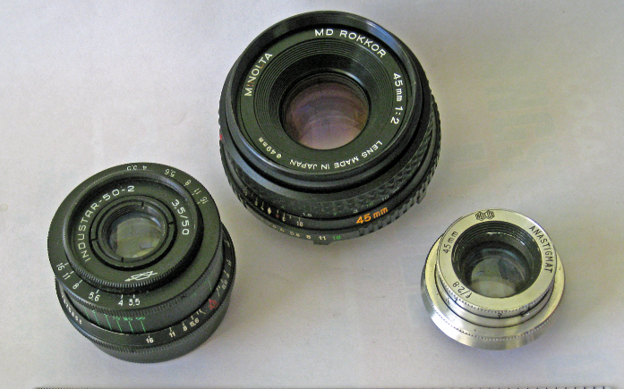 three 35 mm focal lenses