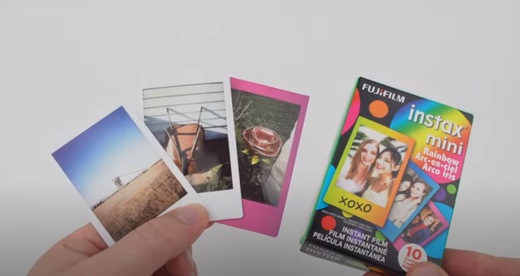 3 photos and an Instax mini film