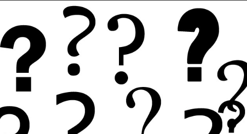 A clipart depicting a collection of question marks